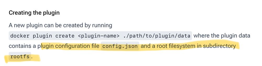 Docker Documentation Screenshot of Building a Plugin