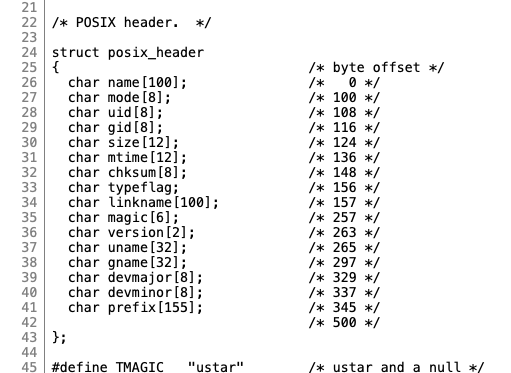 Screenshot of the struct